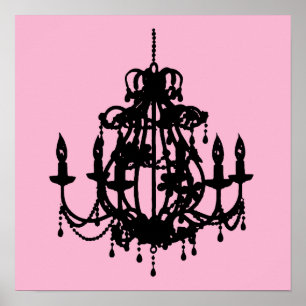 Arte poster da silhueta Chandelier