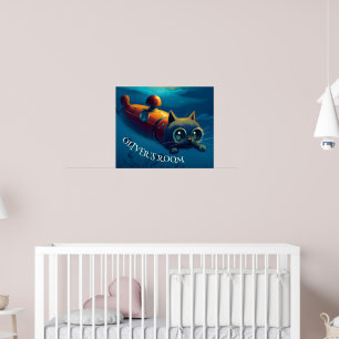 ARTE POSTER DE GATO FANTASIA SUBAQUÁTICA CAPRICHOS