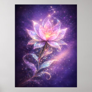 Arte Poster Flor de Lótus Cósmica para Parede