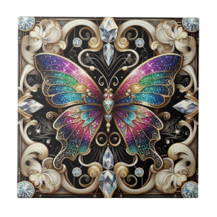 Arte Retro Art Déco Novo Arco-íris Borboleta