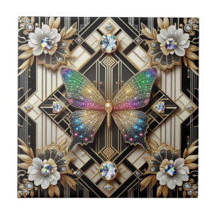 Arte Retro Art Déco Novo Arco-íris Borboleta