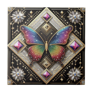 Arte Retro Art Déco Novo Arco-íris Borboleta