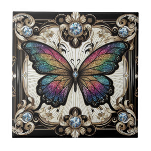 Arte Retro Art Déco Novo Arco-íris Borboleta