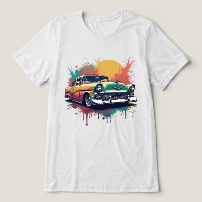 Arte Retro Colorido de Carro Clássico Lowrider dos (Design frontal)