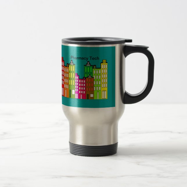 Arte retro da caneca de viagem da tecnologia da (Direita)