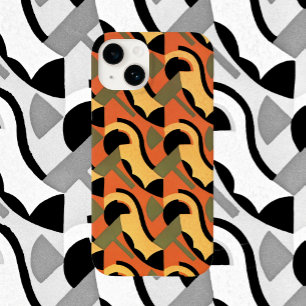 Arte Retro Deco Jazz, Curvas Quentes Círculos Geom