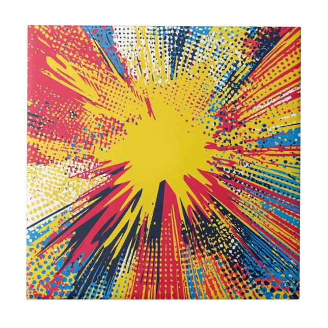 Arte Retro Pop Amarela Explosão Comic (Frente)