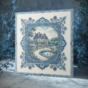 Arte Rústico Francês Toile De Jouy Vintage Envelhe