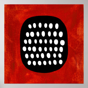 Arte simples branca e Poster vermelha