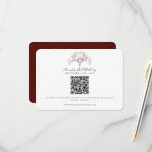 Arte Simples de RSVP em Burgundy Vermelho com Pomb