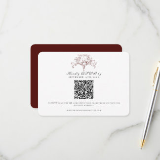 Arte Simples de RSVP em Burgundy Vermelho com Pomb