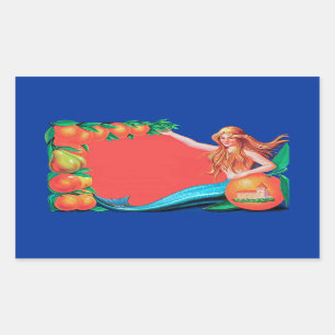 Arte sobre etiquetas de tarifas de Fruta e Sereia