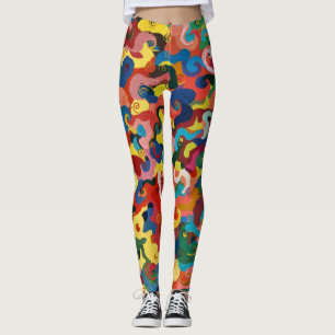 Arte sobre leggings coloridas femininas