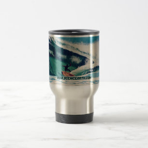 Arte surfando da caneca de viagem da onda de