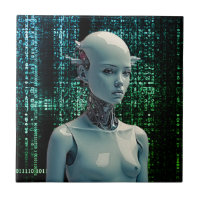 Arte Surreal Dinâmica - Robô Humanoide Futurístico