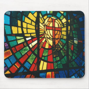 Arte transversal ressurected vitral do mousepad