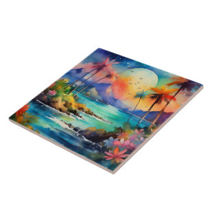 Arte tropical aquarela