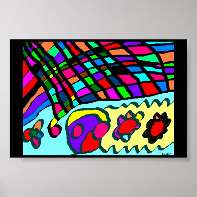 Arte ultra-abstrato com poster preto (Frente)