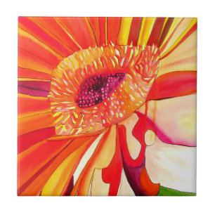 Arte vermelha da pintura da aguarela da flor do