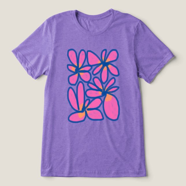 Arte Vestível de Flores Abstratas Funky (Design frontal)