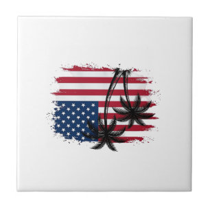 Arte vetorial de palmeira bandeira americana patri