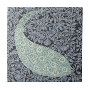 Arte Vintage Art Nouveau Pavão Azul Verneuil