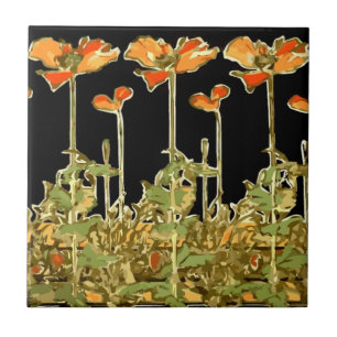 Artefatos (flores laranja) Alphonse Mucha Til