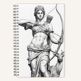 Artemis Goddess Mythology Line Art Notebook