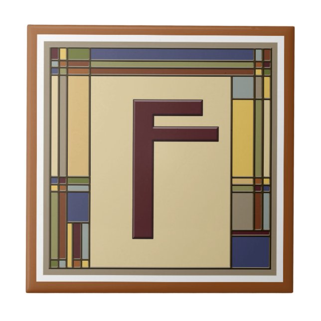 Artes e Ofícios Letra Inicial Geométrica F (Frente)