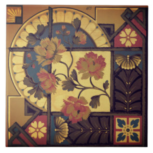 Artes florais vitorianas e vermelho-marrom-artesan