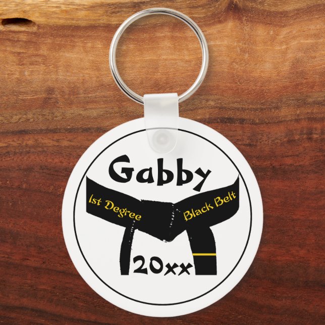 Artes Marciais - Chaveiro de Cinta Preta de 1 rua (Frente)