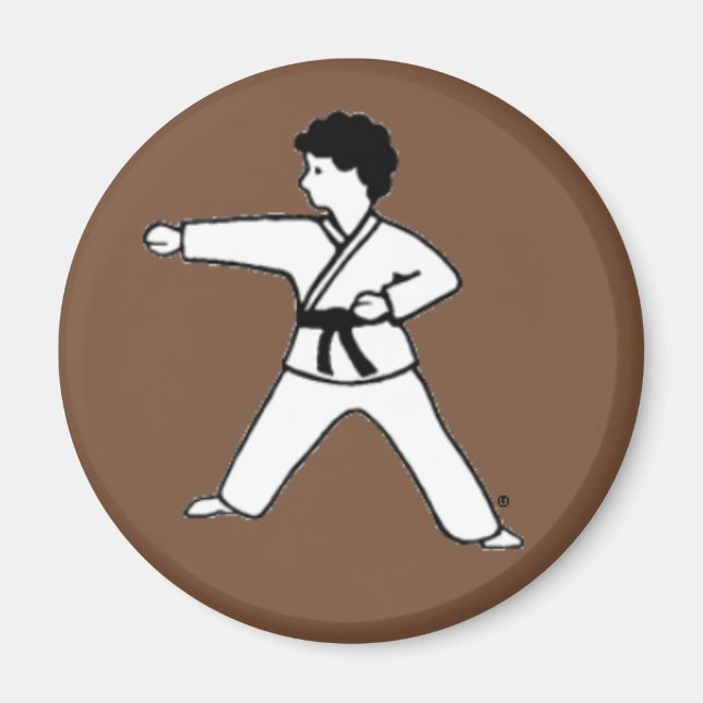 Artes marciais Kid 8 imã marrom (Frente)