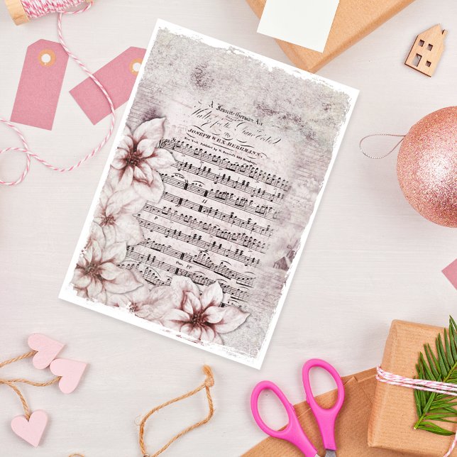 Artesanato alemão de música Poinsettias Vintage (Criador carregado)