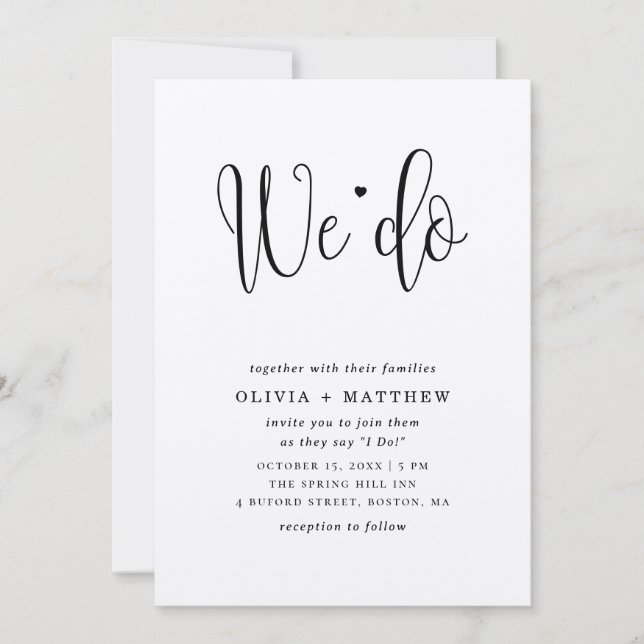 Artesanato de convite para casamento. Nós convidam (Frente)