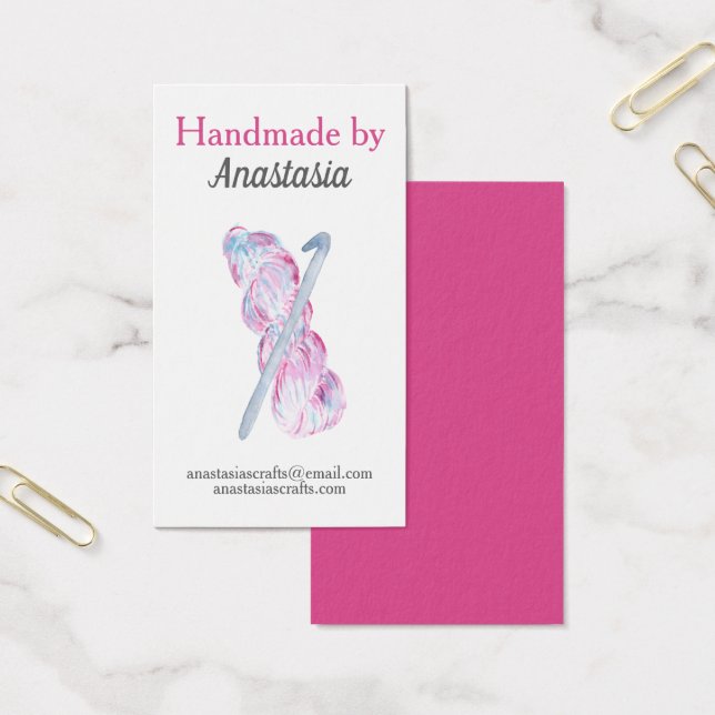 Artesanato de crochê rosa feito à mão (Escritótio)