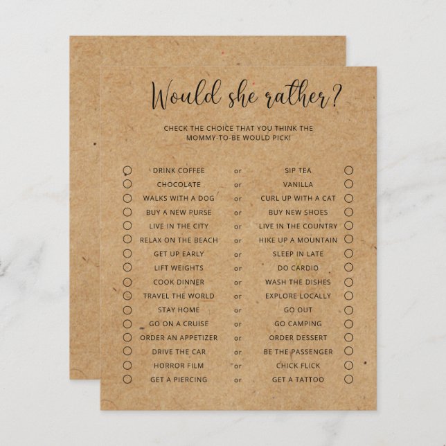 Artesanato Ela Preferencialmente O Jogo De Chás de (Frente/Verso)