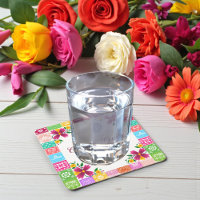 Artesanato Mexicano Floral Chá de Bebê Porta-Copos