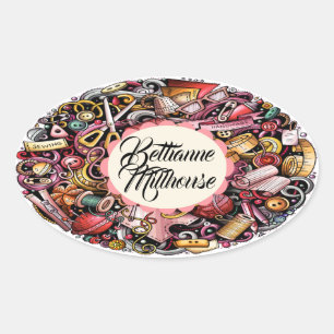 Artesanatos que Sewing a etiqueta de confecção d