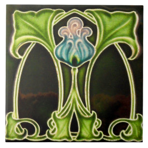 Artesão floral do Majolica de Nouveau Deco da art