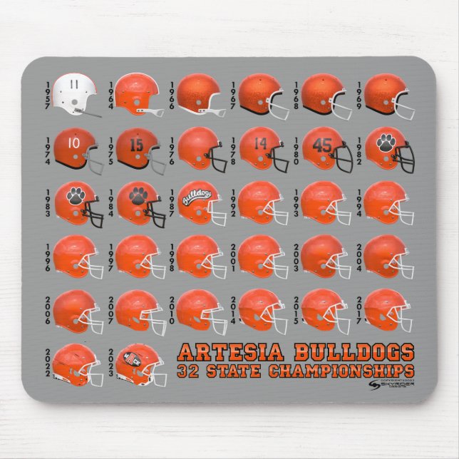 Artesia Bulldog State Champs Helmet Mousepad (Frente)