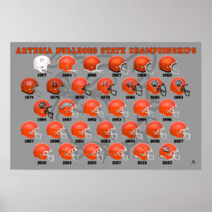 Artesia Bulldog State Champs Helmet Poster
