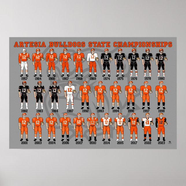 Artesia Bulldog State Champs Uniform Poster (Frente)