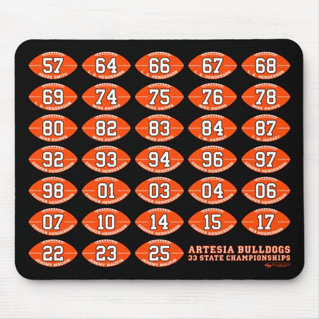 Artesia Bulldogs Football State Champs Mousepad (Frente)