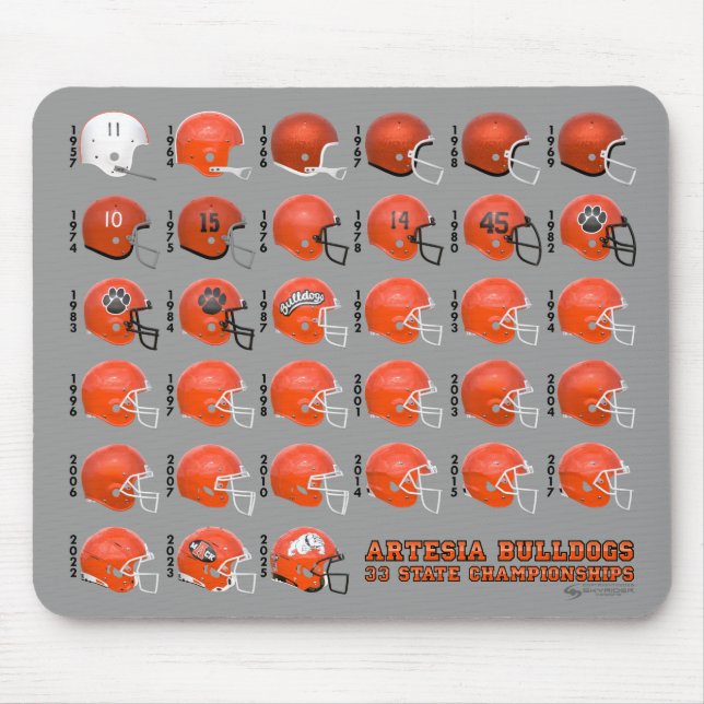 Artesia Bulldogs State Champs Helmet Mousepad (Frente)