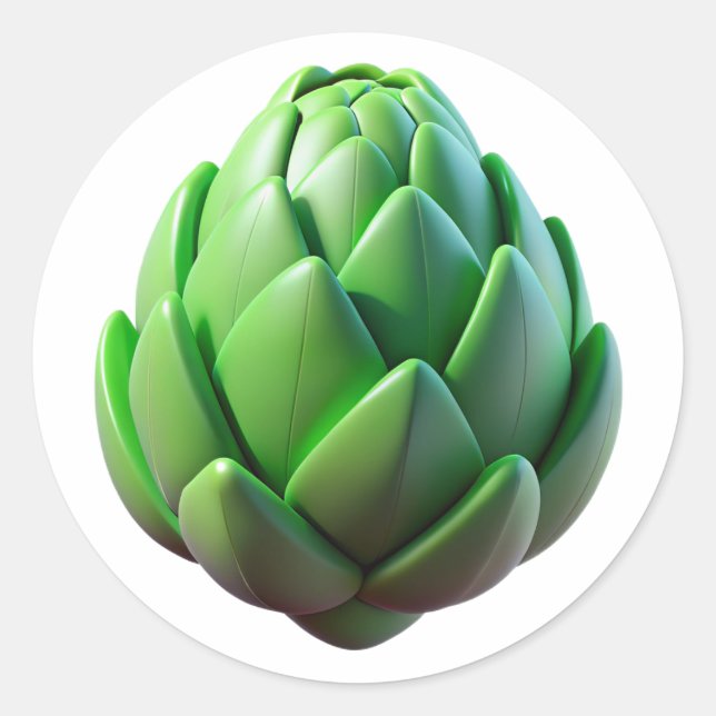 Artichoke Plastic 3D - Etiqueta redonda brilhante (Frente)