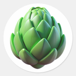 Artichoke Plastic 3D - Etiqueta redonda brilhante