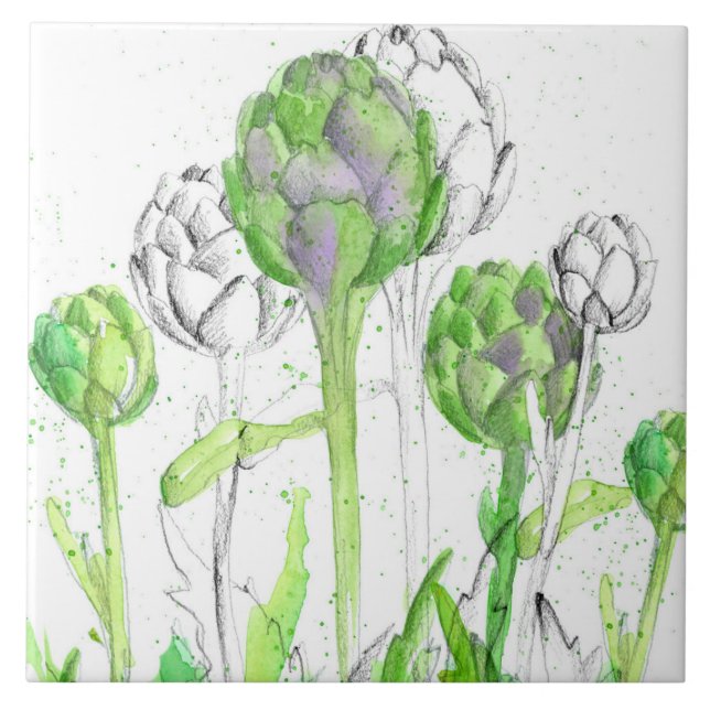 Artichokes Vegetal Garden Watercolor (Frente)