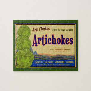 Artichokes Vintage Crate Art Jigsera Quebra-cabeça