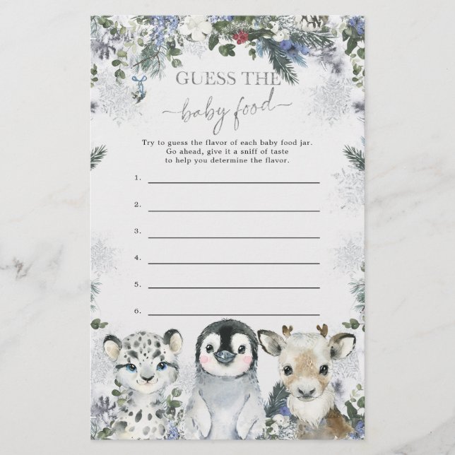 Ártico Animal Winter Onederland Guess Baby Comida (Frente)