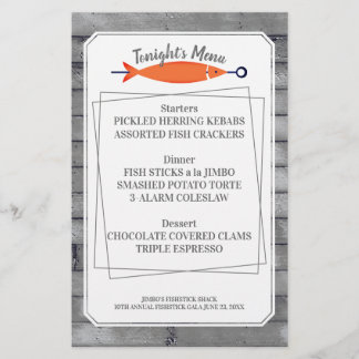 Artigos de marisco para cardápios de peixe